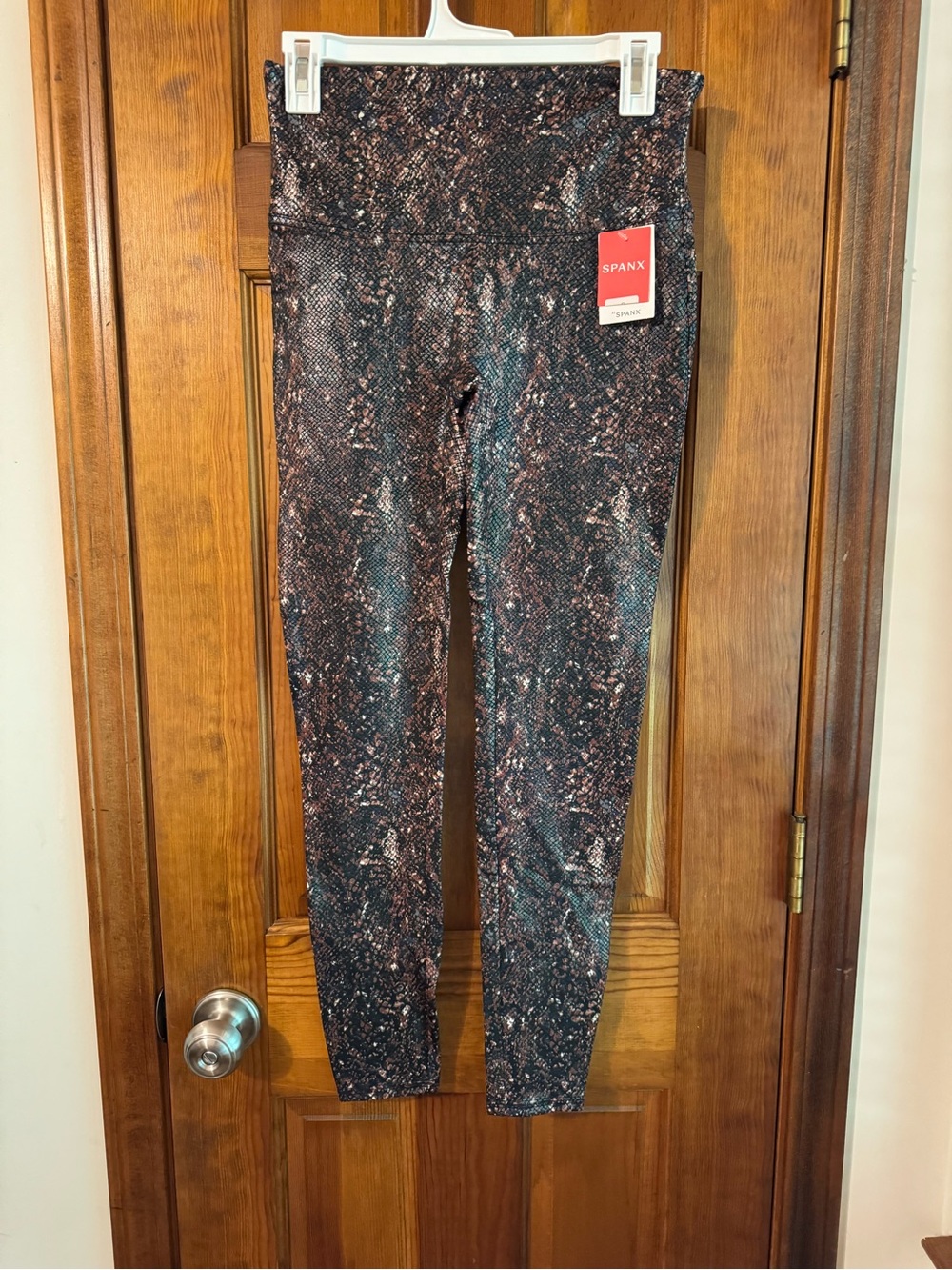 SPANX High-Waist Snake-Print Jeggings in Black and Brown